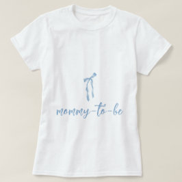 Blue Bow Simple Boys baby shower mama te zijn T-shirt