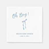 Blue bow Simple Boys baby shower servet (Voorkant)