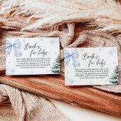 Blue Bow Snowflake Baby Shower Books for Baby Card Kaart