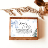 Blue Bow Snowflake Baby Shower Books for Baby Card Kaart