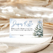 Blue Bow Snowflake Baby Shower Diaper Raffle Card Informatiekaartje