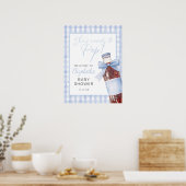 Blue Bow Soda Bottle Baby Shower Welcome Sign Poster (Keuken)