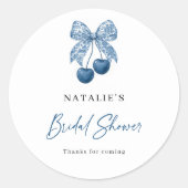 Blue Bow Something Blue Bridal Shower Stickers (Voorkant)