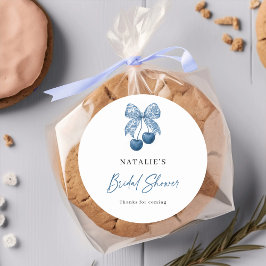 Blue Bow Something Blue Bridal Shower Stickers