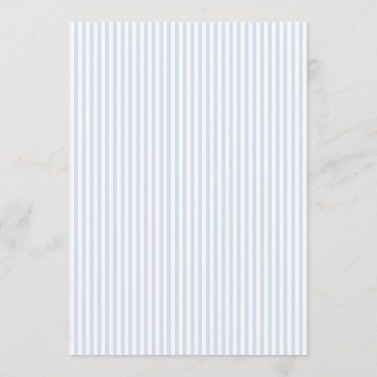 Blue Bow Striped Baptism Invitation for Boys Kaart (Achterkant)