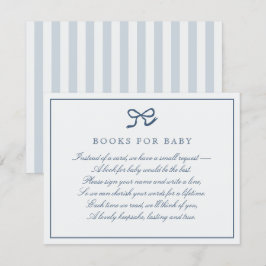 Blue Bow & Stripes Boeken voor baby Enclosure Kaar Kaart