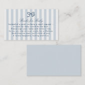 Blue Bow & Stripes Boeken voor baby Enclosure Kaar Visitekaartje (Voorkant / Achterkant)