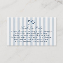 Blue Bow & Stripes Boeken voor baby Enclosure Kaar