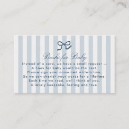 Blue Bow & Stripes Boeken voor baby Enclosure Kaar Visitekaartje