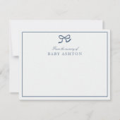 Blue Bow & Stripes Van de Kwekerij van, Dank u Kaart (Voorkant)