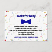 Blue Bow Stropdas Baby Boy Shower Book Request Kaa Informatiekaartje (Voorkant)
