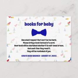 Blue Bow Stropdas Baby Boy Shower Book Request Kaa Informatiekaartje