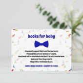 Blue Bow Stropdas Baby Boy Shower Book Request Kaa Informatiekaartje (Staand voorkant)