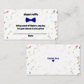 Blue Bow Stropdas Baby Boy Shower Diaper Raffle Ka Informatiekaartje (Voorkant / Achterkant)