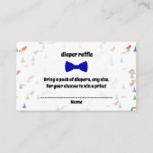 Blue Bow Stropdas Baby Boy Shower Diaper Raffle Ka Informatiekaartje (Voorkant)