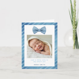 Blue Bow Stropdas Baby shower Dank u fotokaart Bedankkaart