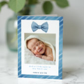 Blue Bow Stropdas Baby shower Dank u fotokaart Bedankkaart