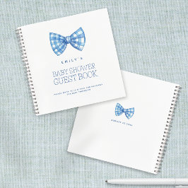 Blue Bow Stropdas Baby shower Gastenboek Notitieboek