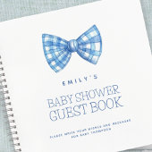 Blue Bow Stropdas Baby shower Gastenboek Notitieboek