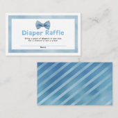 Blue Bow Stropdas Baby shower Luier Raffle Informatiekaartje (Voorkant / Achterkant)