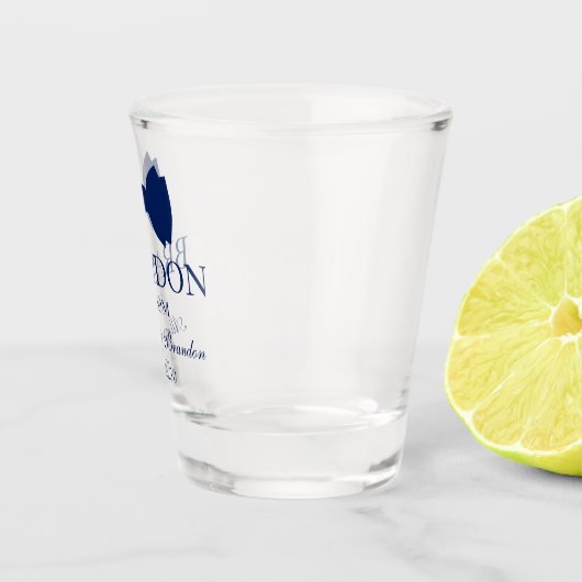 Blue Bow Stropdas bruidegom Shot Glas (Rechts)