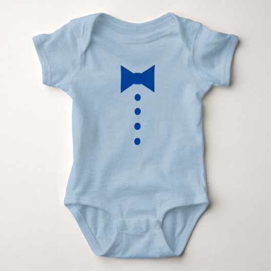 Blue Bow-stropdas en Buttonnen Romper (Voorkant)