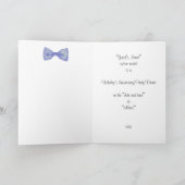 Blue Bow Stropdas Invitation Kaart (Binnen)
