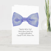Blue Bow Stropdas Invitation Kaart (Achterkant)