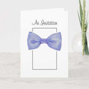 Blue Bow Stropdas Invitation Kaart