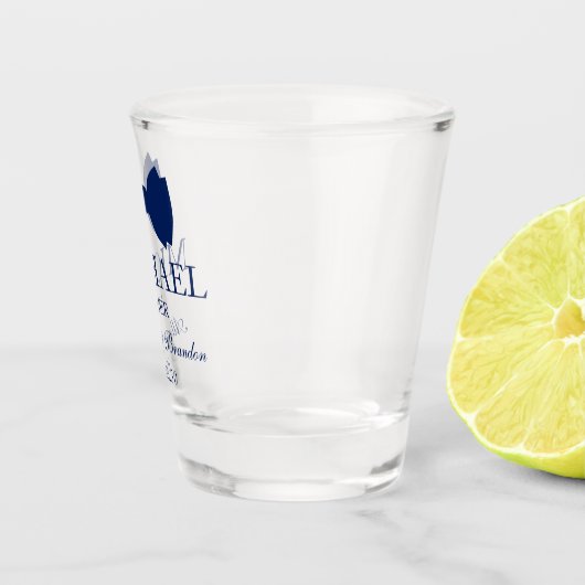 Blue Bow Stropdas Usher Shot Glas (Rechts)