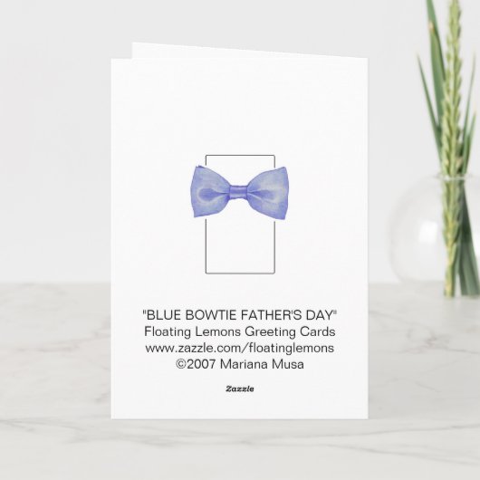 Blue Bow Stropdas Vaderdag Kaart (Achterkant)