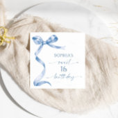 Blue Bow Sweet 16 Verjaardagsfeest Servet