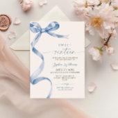 Blue Bow Sweet 16 verjaardagsuitnodiging Kaart