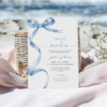Blue Bow Sweet 16 verjaardagsuitnodiging Kaart<br><div class="desc">Blue Bow Sweet 16 Birthday Invitation – Vier uw mijlpaal verjaardag in stijl met deze elegante Sweet 16 uitnodiging met een klassiek blauw boogontwerp. Perfect voor het zetten van de toon voor een chique en verfijnde gebeurtenis, deze uitnodiging toont een zacht blauw palet en een vrouwelijke, sierlijke esthetiek die zeker...</div>