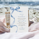 Blue Bow Sweet 16 verjaardagsuitnodiging Kaart