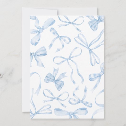 Blue Bow Sweet 16e verjaardagsfeestje Kaart (Achterkant)