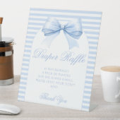 Blue Bow Sweet Baby Boy Douche Luier Raffle Reclamebord Met Voetstuk (Insitu)