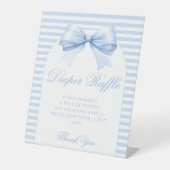 Blue Bow Sweet Baby Boy Douche Luier Raffle Reclamebord Met Voetstuk (Voorkant)