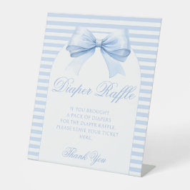 Blue Bow Sweet Baby Boy Douche Luier Raffle Reclamebord Met Voetstuk