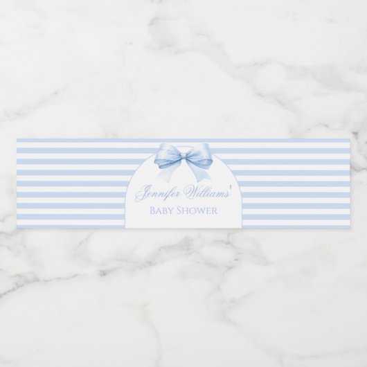 Blue Bow Sweet Baby Boy Douche Waterflesetiketten Waterfles Etiket (Enkel label)