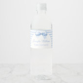 Blue Bow Sweet Baby Boy Douche Waterflesetiketten Waterfles Etiket (Voorkant)
