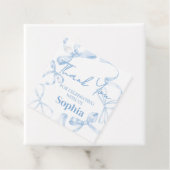 Blue Bow Sweet Sixteen Birthday Bedankjes Labels (In situ)
