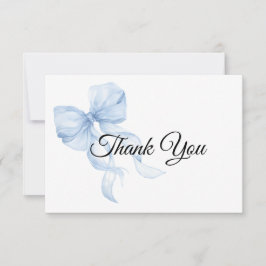 Blue bow Thank You Card Bedankkaart