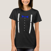 Blue Bow Tie Suspenders Cummerbund Tuxedo Bow Tie T-shirt (Voorkant)