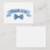 Blue Bow Tie Thank You Card Notitiekaartje (Voorkant / Achterkant)