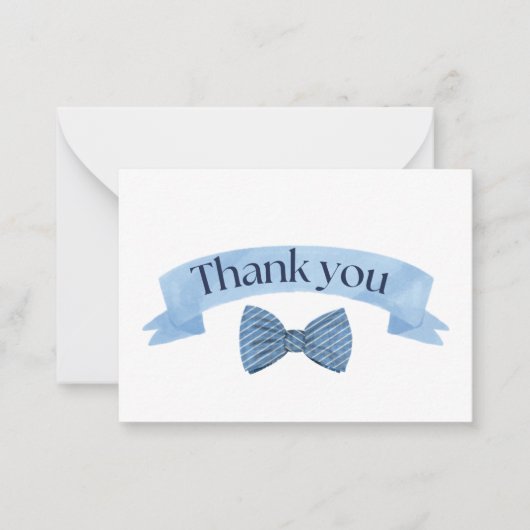 Blue Bow Tie Thank You Card Notitiekaartje (Voorkant)
