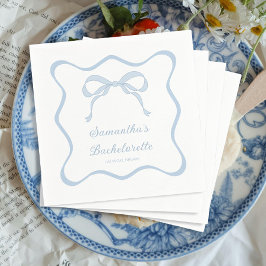Blue Bow Tying de knoop Bachelorette Party Servet
