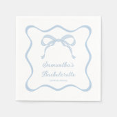 Blue Bow Tying de knoop Bachelorette Party Servet (Voorkant)
