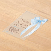 Blue Bow Tying the Knot Vrijgezellenfeest Acryl Uitnodigingen (Laagn)