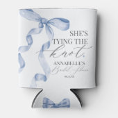 Blue Bow Tying the Knot Vrijgezellenfeest Favors Blikjeskoeler (Voorkant)